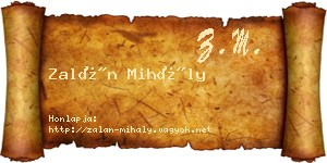 Zalán Mihály névjegykártya